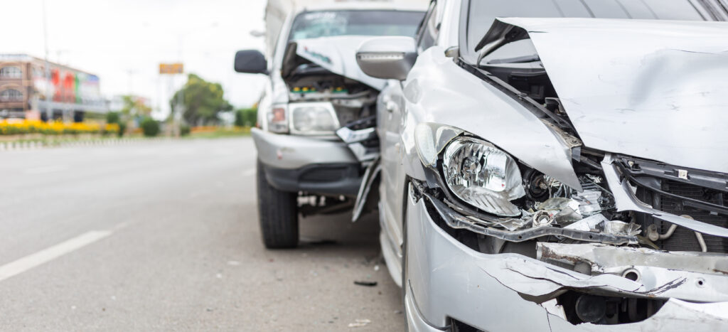 Modern,Car,Accident,Involving,Two,Cars,On,The,Road,In